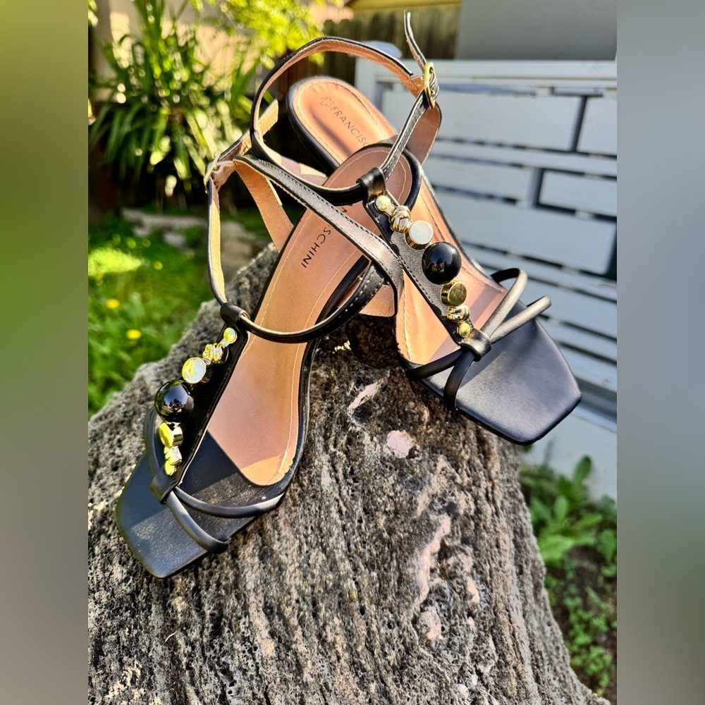 Francischini Black Heels, Size 38 - Picture 3 of 14
